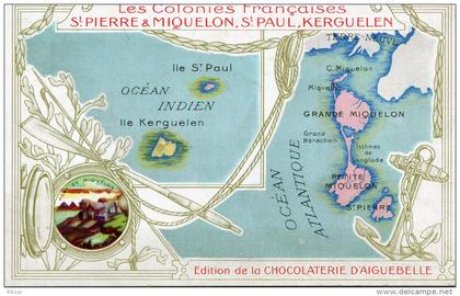 SAINT PIERRE ET MIQUELON(PUBLICITE CHOCOLATERIE D AIGUEBELLE)