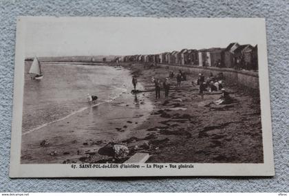 E694, Saint Pol de Léon, la plage, vue générale, Finistère 29