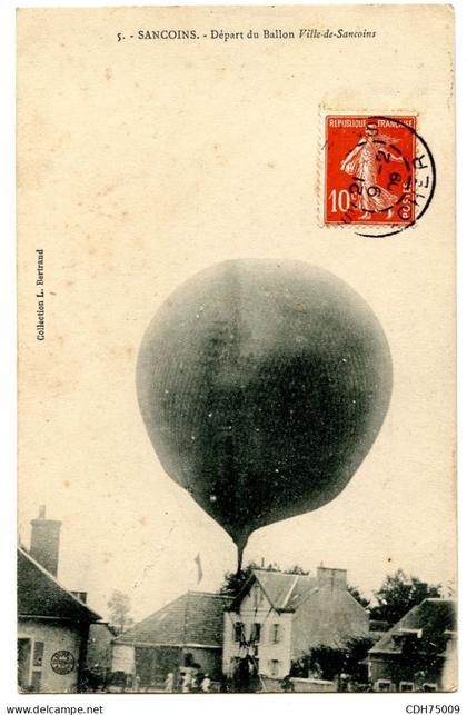 18 - CHER - SANCOINS - DEPART DU BALLON VILLE DE SANCOINS