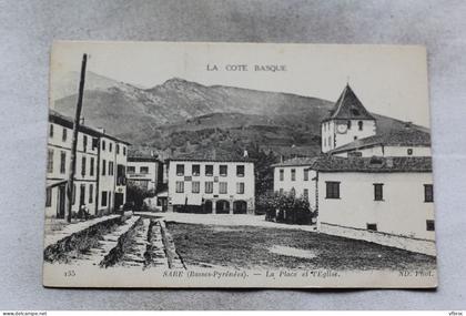 O507, Sare, la place et l'église, Pyrénées Atlantiques 64