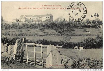 cote d or - ref A135-guerre 1914-18- saulieu -vue prise de villeneuve -hopital temporaire no ---carte bon etat  -