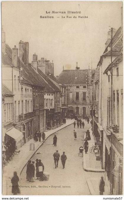 CPA SAULIEU - La Rue du Marché - Ed. Vve  G. Gervais , Saulieu