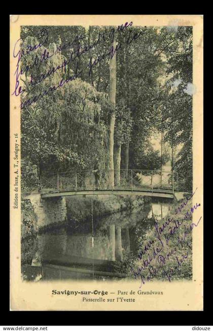 91 - Savigny sur Orge - Parc de Grandvaux - Passerelle sur l'Tvette - Animée - CPA - Voir Scans Recto-Verso