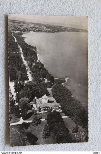 Cpsm 1955, Sciez, le château de Coudrée et le lac Léman, Haute Savoie 74