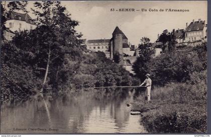 21 - Semur - Un coin de l' Armançon - Voyagé - Dos divisé...