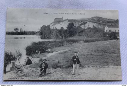 Cpa 1907, Sens, l'Yonne en face de saint Martin du Tertre, Yonne 89