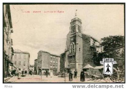 11 Sigean - L'Aude - SIGEAN - La Place et l'Eglise - cpa