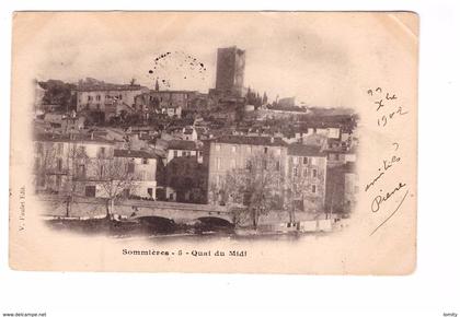 30 sommieres quai du midi cachet sommieres , 1902