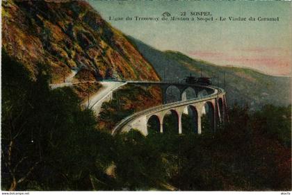 CPA Sospel Ligne du Tramway de Menton a Sospel Le Viadue du Caramel (110669)