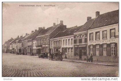 STEENVOORDE (NORD) GRAND'PLACE  (ESTAMINET DE L'UNION AUTOS ET ANIMATION)  1939