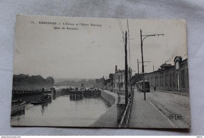 Suresnes, l'écluse et l'usine Darracq, quai de Suresnes, Hauts de Seine 92