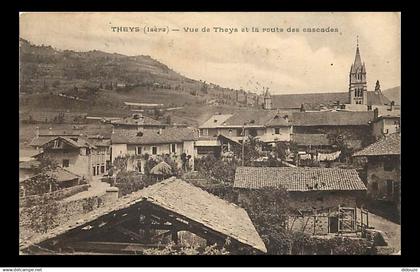 38 - Theys - Vue de Theys et la Route des Cascades - Oblitération ronde de 1928 - CPA - Voir Scans Recto-Verso