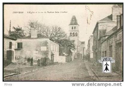 24 Thiviers - THIVIERS - L'Eglise et la rue du Docteur Jules Theulier - cpa