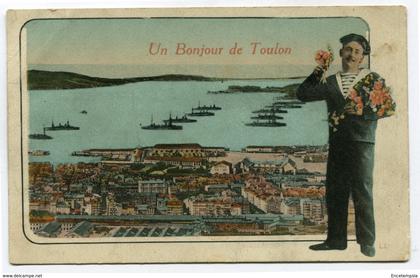 CPA - Carte Postale - France - Toulon - Un Bonjour de Toulon ( CP4664 )