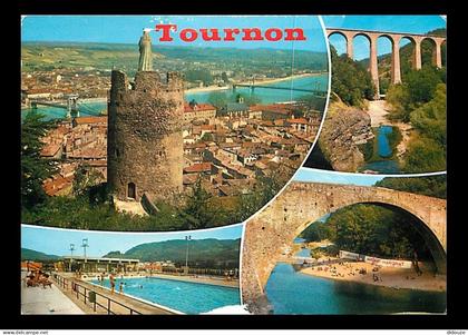 07 - Tournon sur Rhone - Multivues - Piscine - CPM - Voir Scans Recto-Verso