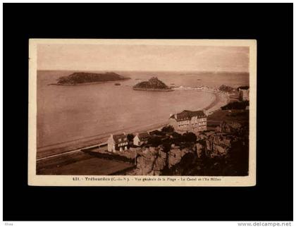 22 - TREBEURDEN - Vue générale de la Plage - Le Castel et l'Ile Millau - 421