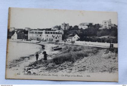 Cpa 1923, Trébeurden, la plage et les hôtels, Cotes d'Armor 22