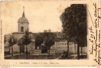 CPA VAIRES-sur-MARNE L'Eglise et la Place - Maison Frat (1328707)