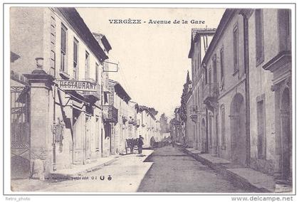 Cpa Vergèze - Avenue de la Gare