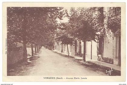 Cpa Vergèze - Avenue Emile Jamais