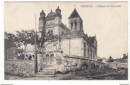 Vetheuil - L'Eglise vue d'ensemble old postcard not posted 230701