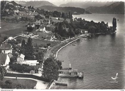 CPSM Veyrier du Lac vue aérienne Le Port et la Promenade Général Doyen