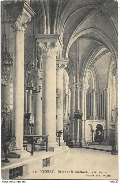 Vezelay - Eglise de la Madeleine - Vue intérieure