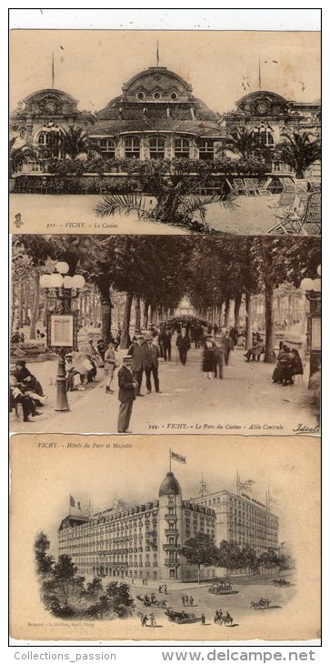 cp , 03 , VICHY , 2 scans , LOT DE 3 CARTES POSTALES