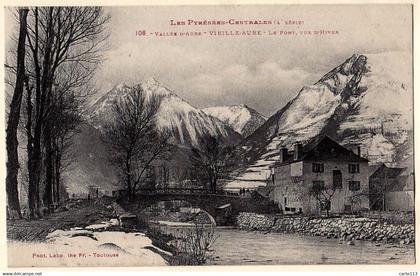 65 - B56993CPA - VIELLE AURE - le pont - vue hiver - Parfait état - HAUTES-PYRENEES