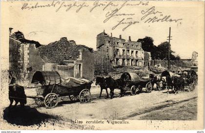 CPA Vigneulles-les-Hattonchatel - Rue - Ruines - Soldiers (1036925)