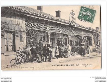 CPA 01 Villars les Dombes café Bernain