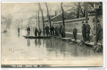 CPA 92   VILLENEUVE LA GARENNE L AVENUE DE GENNEVILLIERS CRUE 1910