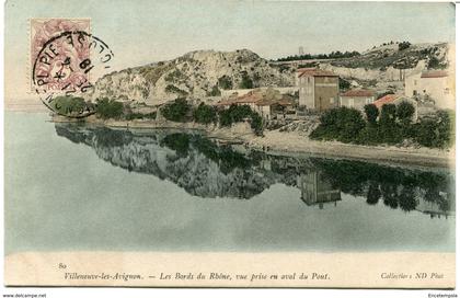 CPA - Carte postale - France - Villeneuve-lès-Avignon - Les bords du Rhône  - 1918 (CP665)