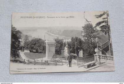 Cpa 1908,Villeneuve saint Georges, panorama de la Seine sur Ablon, val de Marne