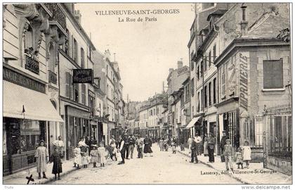 VILLENEUVE-SAINT-GEORGES LA RUE DE PARIS TRES ANIMEE PHARMARCIE CENTRALE