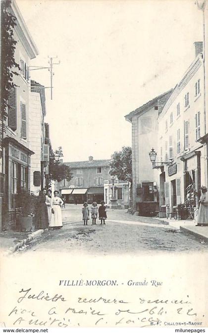 69 RHONE Animation d'Enfants dans la Grande Rue de VILLIE-MORGON Carte précurseur