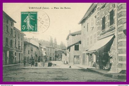 VIRIVILLE - Place des Buttes - Fontaine - Animée - Edit. L.C. - 1908