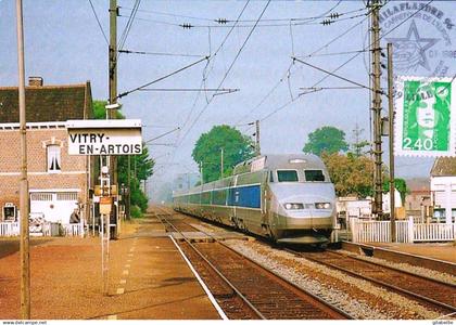 62 - VITRY en ARTOIS -  passage du TGV NORD en gare de Vitry en Artois