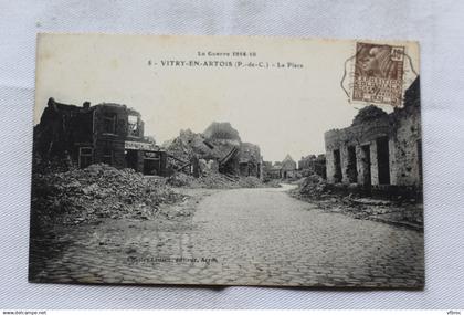 Cpa 1931, Vitry en Artois, la place, Pas de Calais 62