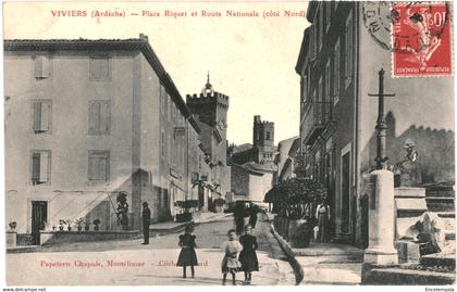 CPA-Carte Postale France  Viviers Place Riquet et route nationale 1908 VM55065ok