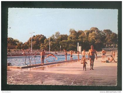 CPSM - Bourg en Bresse ( Ain 01) - La Piscine ( au verso chanson  concours Banania COMBIER CIM flamme Sécurité Sociale )