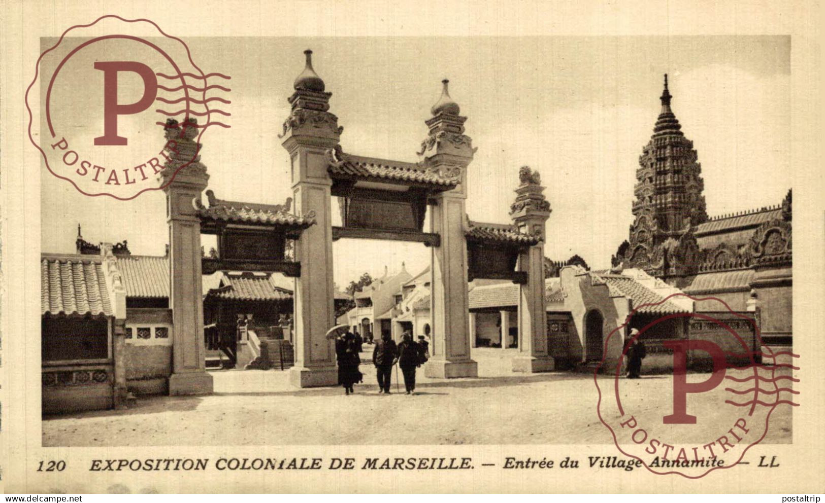 FRANCIA. FRANCE. 13 MARSEILLE, EXPOSITION COLONIALE, ENTREE DU VILLAGE ANNAMITE