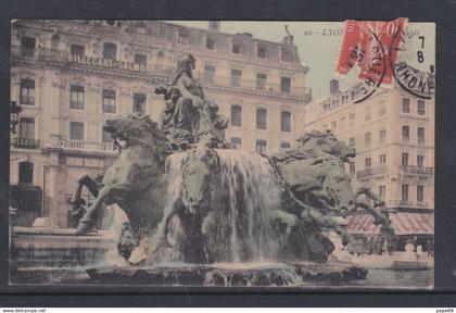 Lyon 1: La Fontaine Bartoldi, ayant voyagé, TB