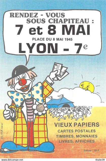 Lyon 7 salon cartes postales 1983 place du 8 mai 1945 clown