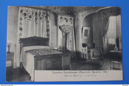 1908 CPA EXPOSITION INTERNATIONALE ÉLECTRICITÉ MARSEILLE-MAISON MODERNE INTÉRIEUR Carte Postale Bouches-du-Rhône 13