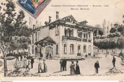 France (13 Marseille) - Exposition Internationale d'Electricité 1908 - Maison Moderne