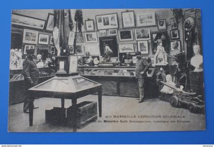 1906 CPA EXPOSITION COLONIALE MARSEILLE-SALLE RÉTROSPECTIVE HISTORIQUE DES COLONIES  Carte Postale Bouches-du-Rhône 13