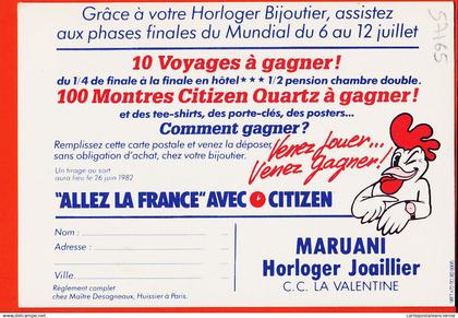 29454 / ⭐ ♥️ 13-LA VALENTINE MARUANI Horloger ALLEZ LA FRANCE avec CITIZEN Phases Finales MUNDIAL Equipe Football