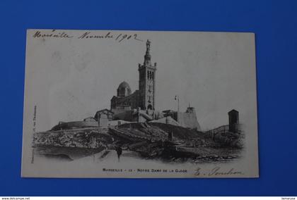 1902 Notre-Dame de la Garde,ascenseur-Précurseur MARSEILLE-CPA-Carte Postale [13] Bouches-du-Rhône