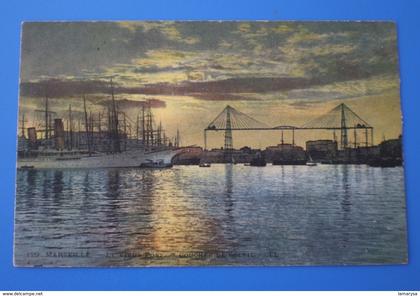 1918 CPA MARSEILLE - LE PONT TRANSBORDEUR VIEUX PORT COUCHER DE SOLEIL Carte Postale [13] Bouches-du-Rhône